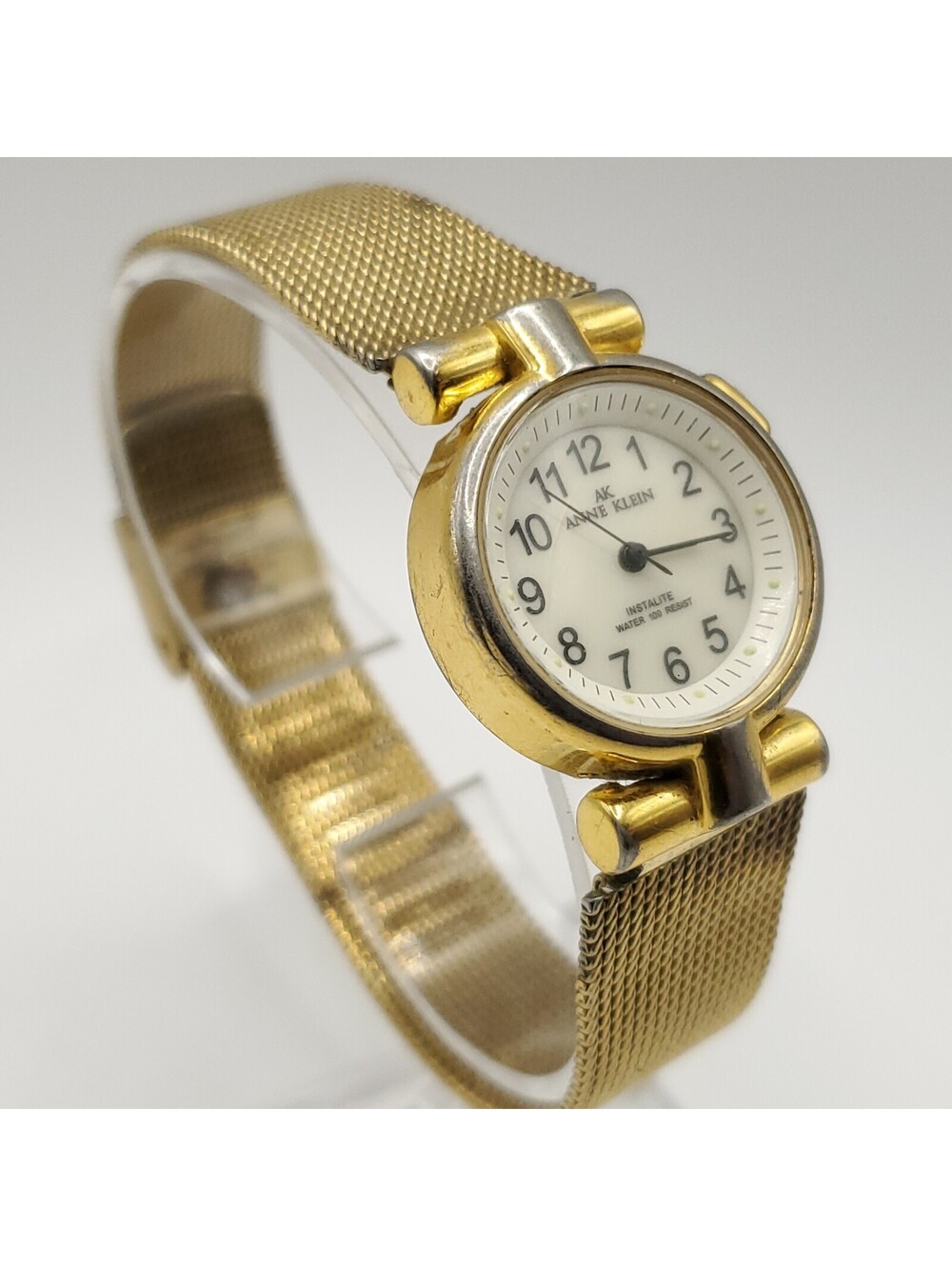 Anne Klein Instalite Gold Tone Womens Watch 25mm New Battery Please Read - Picture 2 of 14